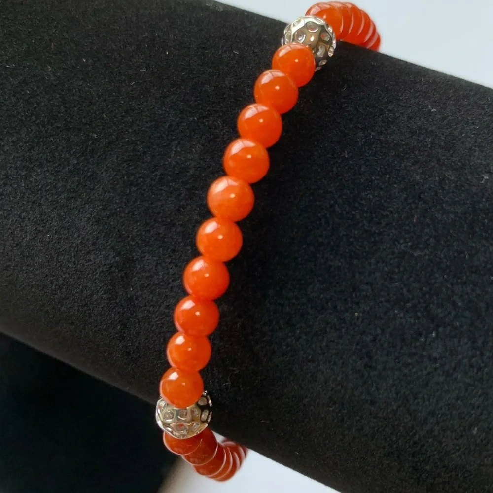 Red Jade Bead Bracelet